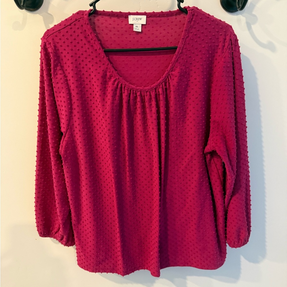 J. Crew Women's Fuchsia Textured Blouse